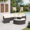 vidaXL Set canapea de grădină, 3 piese, semi-rotunde, negru, poliratan 3262065