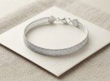 Cumpara ieftin Bratara din Argint 925 Plata Flat Mesh cu Efect Diamantat