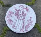 Placa din CERAMICA daneza smaltuita, designer Bj&oslash;rn Wiinblad, luna noiembrie