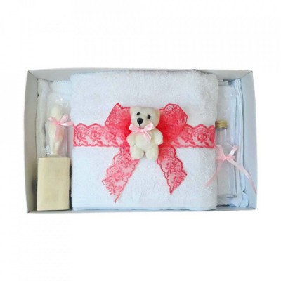 Trusou botez dantela corai si ursulet Denikos&amp;reg; 439 foto