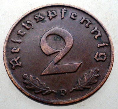 2.858 GERMANIA 2 REICHSPFENNIG 1938 D foto