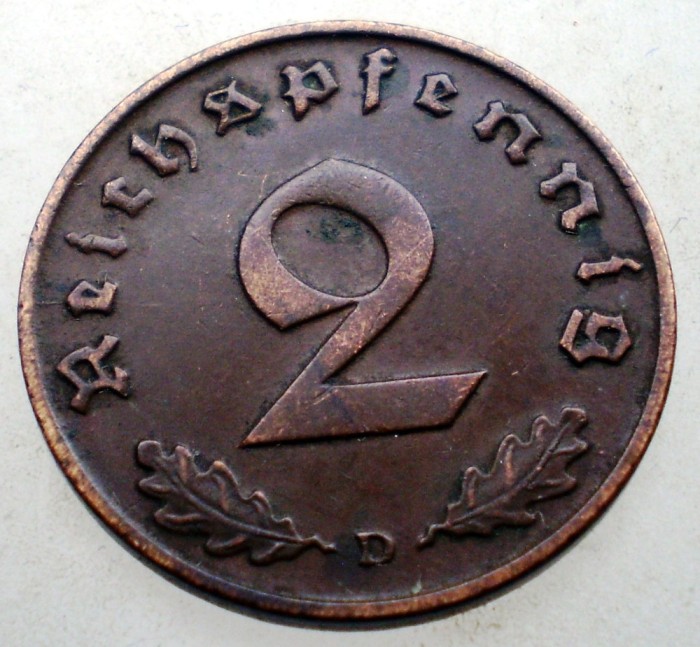2.858 GERMANIA 2 REICHSPFENNIG 1938 D