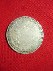 Moneda 20 kr. 1801Imperiul Habsburgic, argint ,cal.Buna foto