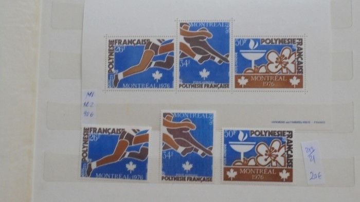 POLINEZIA FR. - JOCURILE OLIMPICE MONTREAL 1976 - BLOCK+ SERIE, MI 90+ 20 EURO
