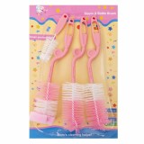 Set 4 perii pentru curatarea biberoanelor si tetinelor, roz, diferite dimensiuni