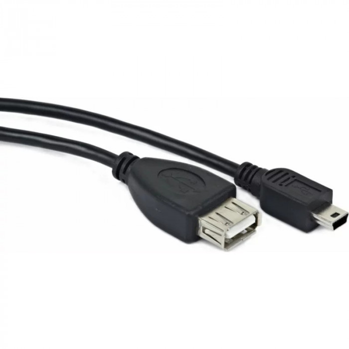CABLU adaptor OTG GEMBIRD pt. smartphone Mini-USB 2.0 (T) la USB 2.0 (M) 15cm asigura conectarea telef. la o tastatura mouse HUB stick etc. negru &amp;quo