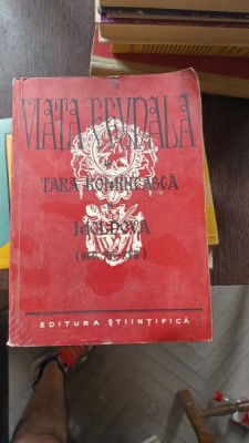 COSTACHEL. PANAITESCU, CAZACU - VIATA FEUDALA IN TARA ROMANEASCA SI MOLDOVA 9SEC XIV-XVII) ED STINTIFICA 1957, 559 PAG STARE BUNA foto