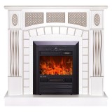 Semineu electric Amsterdam alb &amp; Cristina, Efect 3D, Telecomanda, Termostat ajustabil