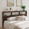 Tablie de pat cu dulap si LED, stejar maro, 200x17x102 cm GartenMobel Dekor, vidaXL