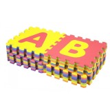 Covor Puzzle Spuma Copii, 10 Piese, Litere, 29x29 cm, Multicolor