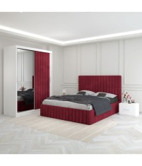 Dormitor Luca Visiniu Cu Dulap Tapitat 160x200cm