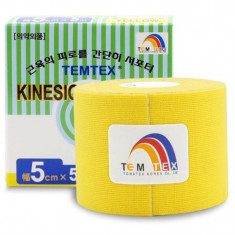 Temtex Tape Classic bandă elastică muschii si articulatiile culoare Yellow 1 buc