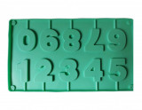 Forma silicon 10 cavitati, Cifre, Acadele din ciocolata sau Acadele din zahar, Verde, 28 cm, 291COF