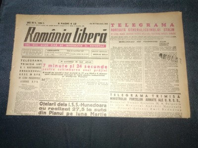 ZIARUL ROMANIA LIBERA 24 FEBRUARIE 1949 foto