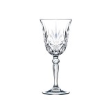 Pahar cu picior vin, Melodia, din sticla cristalina, 210 ml, set 6 bucati