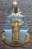 (121) MEDALION / PANDATIV DIN ARGINT 925 PLACAT CU AUR - TUTANKHAMON, 16.91 GR.