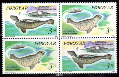 FEROE 1992, Fauna marina, serie neuzata, MNH foto