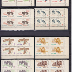 ROMANIA 1964 LP 592 GRADINA ZOOLOGICA DIN BUCURESTI BLOCURI DE 4 TIMBRE MNH