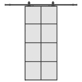 Cumpara ieftin Usa glisanta cu set de feronerie neagra 90x205 cm Sticla ESG
