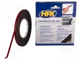 Bandă de fixare HPX 6mm x 10m dublă acril antracit