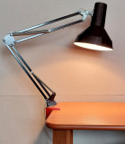Lampa retro metalica de birou cu 2 brate pivotante, functionala