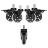 Set 5 Roti pentru scaun de birou tija 10 mm, Kwmobile, Negru, Poliuretan, 55603.01