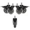 Set 5 Roti pentru scaun de birou tija 10 mm, Kwmobile, Negru, Poliuretan, 55603.01