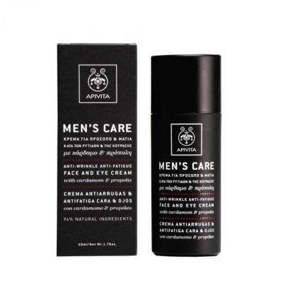 Cremă de față și ochi APIVITA Men Care antirid, antioboseală cu cardamom și propolis 50 ml foto