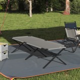 vidaXL Pat de soare pliabil cu geantă de transport Gri 600D Material Oxford