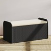 Gossi banca de depozitare cu perna, negru, 115x51x52 cm, poliratan