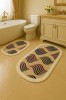 Set Covorase de Baie 2 Piese , Model Clasic Elegant, Franjuri Albe