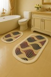Cumpara ieftin Set Covorase de Baie 2 Piese , Model Clasic Elegant, Franjuri Albe