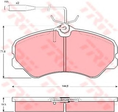 Set placute frana,frana disc FIAT DUCATO platou / sasiu (290) (1989 - 1994) TRW GDB447 foto