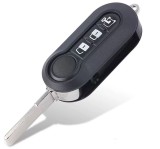 Carcasa Cheie Auto Techstar cu 3 butoane, compatibila Fiat Autoutilitara, Fiat Ducato, Fiat 500, Citroen Jumper, Peugeot Boxer, Dodge Ram, Lamela SIP2