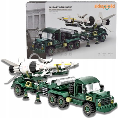 BLOCURI DE CONSTRUCȚIE MODEL DE CAMION DE APĂRARE AERIANĂ PENTRU COPII foto