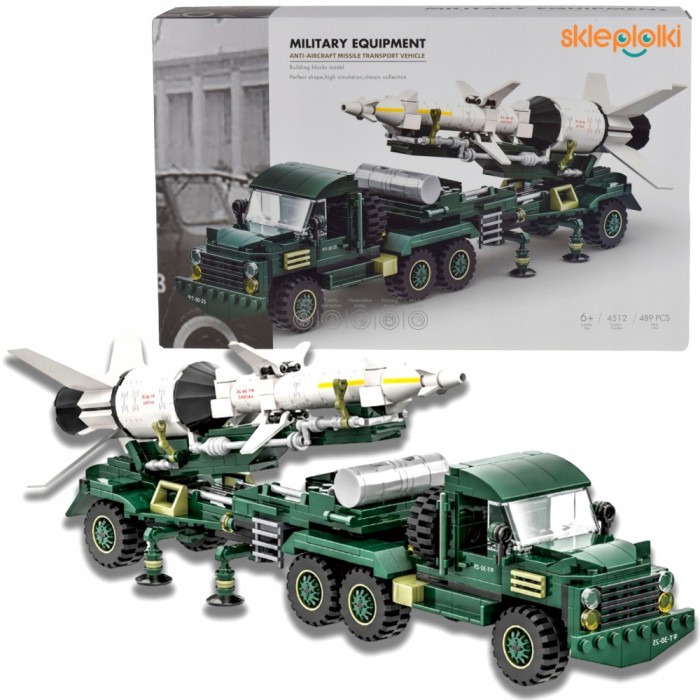 BLOCURI DE CONSTRUCȚIE MODEL DE CAMION DE APĂRARE AERIANĂ PENTRU COPII