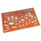 Set 34 piese mobilier din lemn,pentru casuta papusi,asamblare DIY