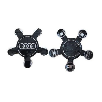 Set 2 capace roti 135mm negre tip gheara, Audi A3, A4, A5, A6, A7, A8, Q3, Q5, Q7 pentru jante aliaj foto