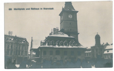 4389 - BRASOV, Hall &amp;amp; Market, Romania - old postcard, real PHOTO - unused foto