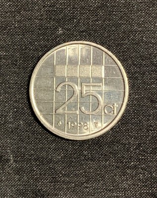 Moneda 25 cenți 1998 Olanda foto