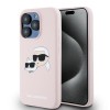 Husa pentru iPhone 15 Pro Max - Karl Lagerfeld Silicone MagSafe (KLHMP15XSKCHPPLP) - Pink Karl&amp;Choupette