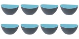 Set boluri, 8 piese, 330 ml, Plastic, Gri