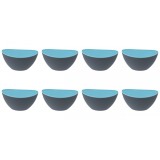 Set boluri, 8 piese, 330 ml, Plastic, Gri