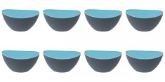 Set boluri, 8 piese, 330 ml, Plastic, Gri