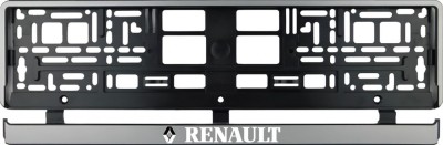 Set 2 bucati, suport numar inmatriculare argintiu Renault foto