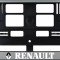 Set 2 bucati, suport numar inmatriculare argintiu Renault