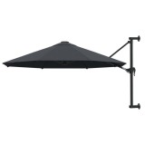 vidaXL Umbrelă soare, montaj pe perete, st&acirc;lp metal, 300 cm, antracit