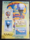 Tuvalu 1983 baloane cu aer , avioane , bloc colita neștampilat