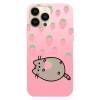 Husa compatibila cu Apple iPhone 13 Mini, Viceversa, model Strawberry Pusheen , Silicon, TPU, Transparent, Carcasa