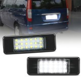 Set 2 Lampi LED Numar Inmatricuare Auto pentru Mercedes Benz Sprinter Vito Viano W639 W906 6500K 18SMD Alb rece 6500K Canbus Fara Eroare AutoREY&reg;